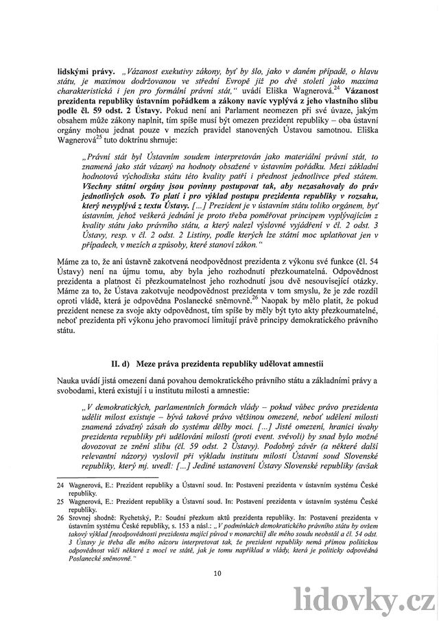 Senátní návrh o zruení prezidentské amnestie. Strana 10