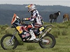 Motocyklový závodník Cyril Despres z Francie na Rallye Dakar