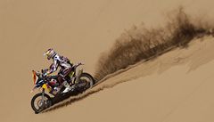 Motocyklový závodník Cyril Després z Francie na Rallye Dakar 