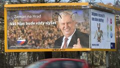Jeden billboard vyšel Zemana na 3000 korun. Luxusní cena, míní experti