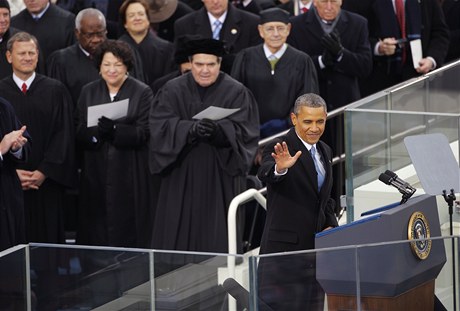 Obama se chystá pronést inauguraní projev.