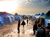 Uprchlický tábor s názvem Dstojnost. Je jet v Sýrii, pi hranici s Tureckem....