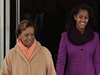 Matka Michelle Obamové Marion Robinsonová s vnukami odjídí z Bílého domu