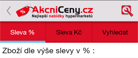Aplikace AknCeny.cz pro chytr telefony