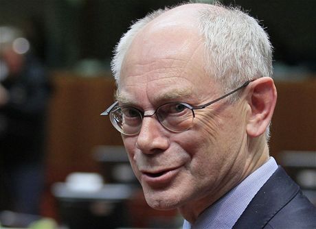 Prezident Herman Van Rompuy na jednání o dlouhodobém rozpotu unie v Bruselu.