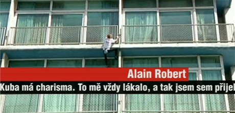Spiderman Alain Robert leze na Castrv hotel v Havan.
