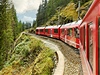 Cesta vlakem výcarskými lesy  ilustraní foto