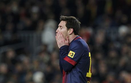 Smutný fotbalista Barcelony Lionel Messi