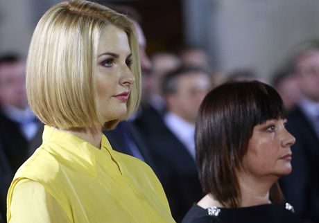 Kateina Zemanov na prezidentsk inauguraci svho otce Miloe Zemana.