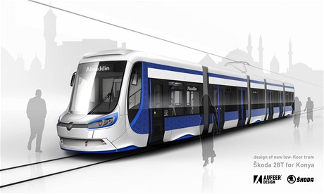 Vítzný návrh tramvaje 28T, kterou koda Transportation dodá do Turecka.