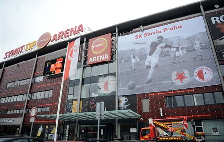 Bicanova fotografie na slávistickém stadionu.