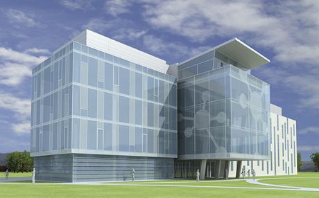 V areálu ostravské fakultní nemocnice se nejpozdji do poloviny roku 2014 oteve nový biotechnologický park (na vizualizaci je hlavní budova) pro výzkum a vývoj nových postup a léivých pípravk s vyuitím lidských bunk. Centrum tak bude vyvíjet léivé
