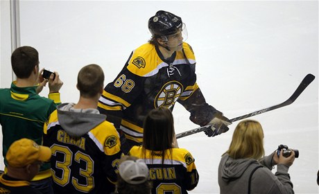 Český hokejista Bostonu Bruins Jaromír Jágr