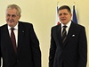 Po setkání s Ivanem Gaparoviem poobdval Zeman s premiérem Robertem Ficem.