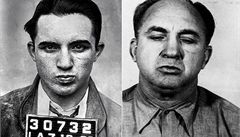 Mickey Cohen pózuje policie v roce 1933 a 1961