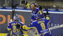 Zlín se raduje. Sedlá�ek, Köhler a Le�ka.