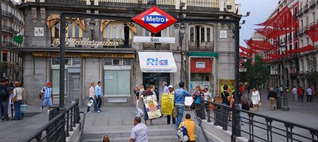 Stanice metra Sol v centru Madridu.