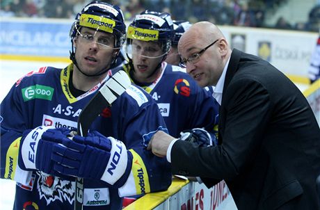 Liberec. Radek Duda a trenér Pavel Hynek.