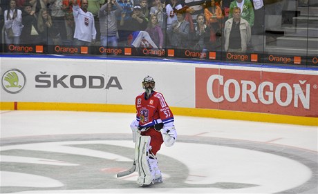 Český hokejový brankář Alexander Salák 