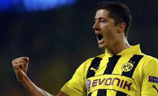 Fotbalista Dortmundu Robert Lewandowski