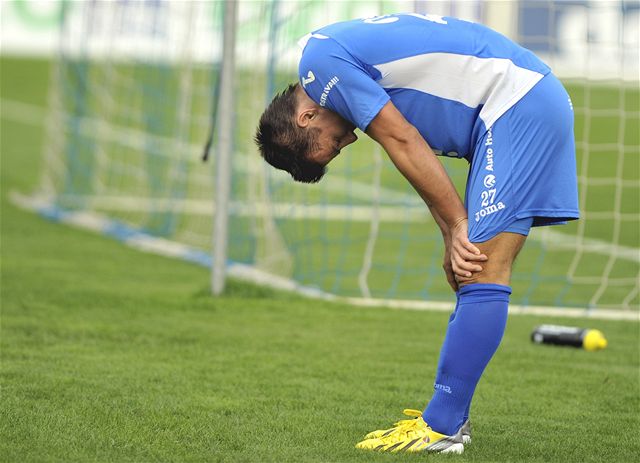 Smutný fotbalista Baníku Ostrava Milan Baro