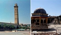 V syrském Aleppu spadl vzácný minaret (vlevo archivní snímek z roku 1973). | na serveru Lidovky.cz | aktuální zprávy