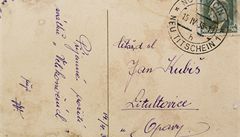 Velikono�ní pozdrav pro Jana Kubi�e z dubna 1938