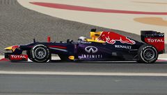 Velká cena Bahrajnu. Sebastian Vettel z Red Bullu.