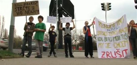 Protest v praských Jinonicích. 