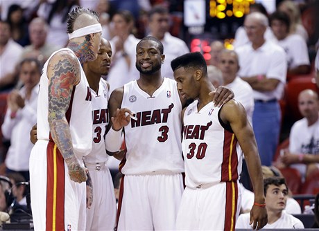 Radost basketbalistů Miami Heat