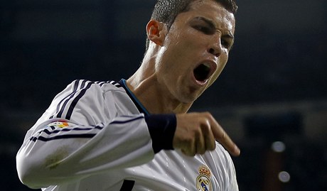 Radující se fotbalista Realu Madrid Cristiano Ronaldo