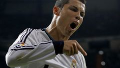 Radující se fotbalista Realu Madrid Cristiano Ronaldo