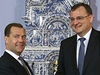eský premiér Petr Neas (ODS) se v Moskv setkal s ruským prezidentem Dmitrijem Medvedvem. 