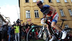Závod horských kol Praské schody - Memoriál Roberta Bakaláe. Francouzský cyklista Julien Absalon