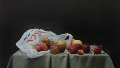 Záti�í s jablky, 100x65cm, olej na plátn�.