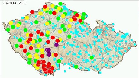 Mapa rozvodnných tok na stránkách HMÚ