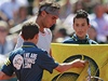 Rafael Nadal pi utkání s Djokoviem na Roland Garros 2013.