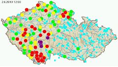 Mapa rozvodnných tok na stránkách HMÚ