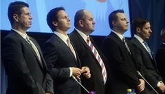 lenové vedení Fotbalové asociace R (FAR), zleva Petr Doleal, Rudolf epka, pedseda Miroslav Pelta, Jindich Rajchl a Duan Svoboda