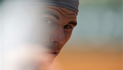Rafael Nadal p�i utkání s Djokovi�em na Roland Garros 2013.