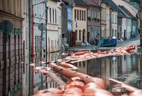 Zaplavená ást Roudnice nad Labem 6. ervna odpoledne. 