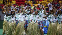 Delegace Tahiti ped zahájením fotbalového Poháru FIFA