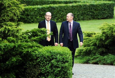 Bohuslav Sobotka a Michal Haek v Lánech.