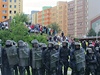 Demonstrace v eských Budjovicích, kde radikálové protestovali proti souití s Romy, perostla v otevený násilný stet.