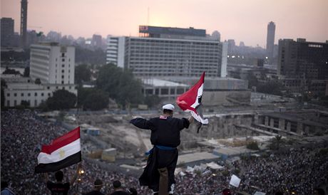 Egypttí demonstranti na námstí Tahrír