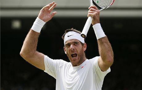 Del Potro v semifinle Wimbledonu.