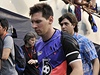 Hvzdný fotbalista Lionel Messi na exhibici