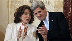 Teresa Heinzová Kerryová s Johnem Kerryem.