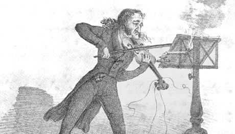 Paganini - dobová karikatura