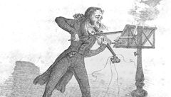 Paganini - dobová karikatura
